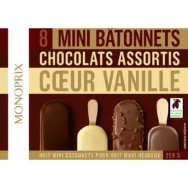 MONOPRIX Mini Bâtonnet Vanille Chocolat x8 259g