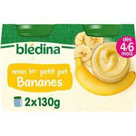 BLÉDINA Compote bébé Banane - dès 4-6 mois 2x130g