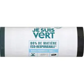 MONOPRIX JE SUIS VERT Sacs poubelle 100L, 90% de matière éco-responsable x10