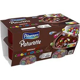 PÂTURAGES Paturette Crème dessert chocolat Croc Color 4x120g