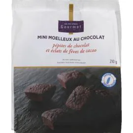 MONOPRIX GOURMET Mini moelleux au chocolat, pépites de chocolat et éclats de fèvesde cacao 210g