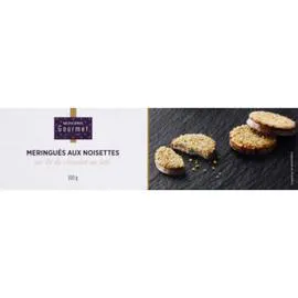MONOPRIX GOURMET Meringués aux noisettes sur lit de chocolat au lait 100g