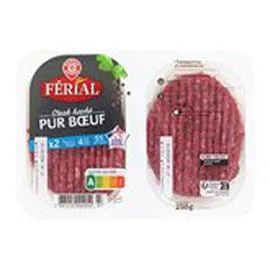 MARQUE REPÈRE, FÉRIAL Steak haché pur boeuf 5% MG 2x125g