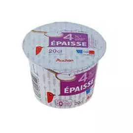AUCHAN Spécialité laitière épaisse 4%MG 200ml