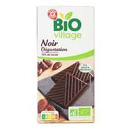 MARQUE REPÈRE, BIO VILLAGE Chocolat noir Bio -Dégustation 74% cacao 100g