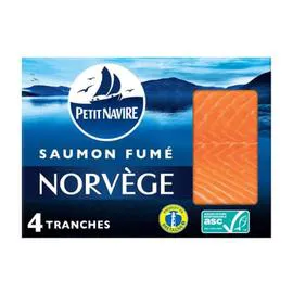 PETIT NAVIRE Saumon fumé de Norvège 4 tranches 120g