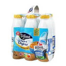 MARQUE REPÈRE, DÉLISSE Lait demi-écrémé Réduit en lactose 6x50cl