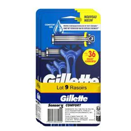 GILLETTE Rasoir Jetable Sensor 3 Confort Gel 3x3