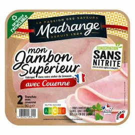 MADRANGE Jambon Supérieur avce Couenne 80g