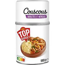TOP BUDGET Couscous boulettes et merguez 980g