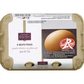 MONOPRIX GOURMET Oeufs frais de poules élevées en plein air, gros, Label Rouge x6