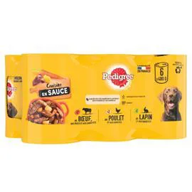 PEDIGREE Pâtée pour chien adulte cuisiné en sauce 6x400g