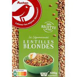 AUCHAN Lentilles blondes 500g