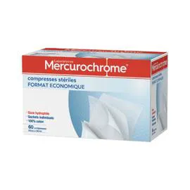 MERCUROCHROME Compresses stériles 20 x 20 cm x60
