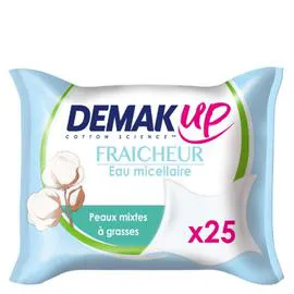DEMAK'UP Lingettes démaquillantes fraîcheur coton x25
