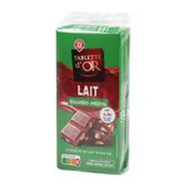 MARQUE REPÈRE, TABLETTE D'OR Chocolat au lait Lait Noisettes 3x100g