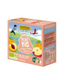 DANIVAL Pokibio Pomme & Pêche Abricot Bio 4x90g