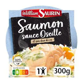 WILLIAM SAURIN Plat cuisiné saumon sauce oseille et son duo de riz 300g