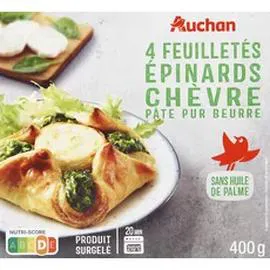 AUCHAN Feuilleté au chèvre épinard 400g