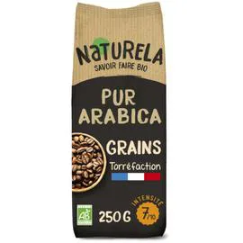 NATURELA Café en grains pur Arabica intensité 7 Bio 250g