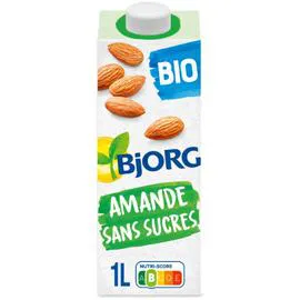 BJORG Boisson végétale à l'amande bio sans sucres ajoutés 1l