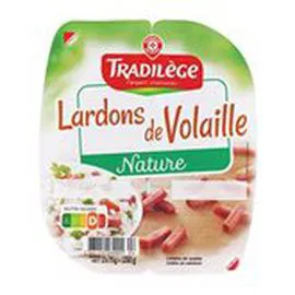 MARQUE REPÈRE, TRADILÈGE Lardons de volaille Nature 2x75g