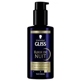 SCHWARZKOPF, GLISS Soin Cheveux Elexir de Nuit Répare Durablement 100ml