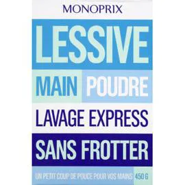 MONOPRIX Lessive main sans frotter lavage express 450g