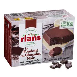 RIANS Dessert fondant chocolat crème anglaise 2x110g