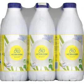 MONOPRIX BIO Lait demi-écrémé stérilisé UHT bio 6x1l