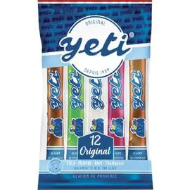 YETI Glaces à l'eau sucettes 4 parfums 12x48,75g