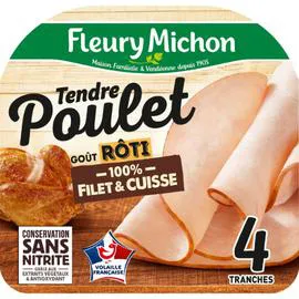 FLEURY MICHON Blanc de poulet rôti sans nitrite 130g