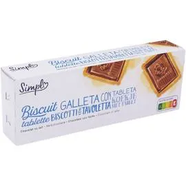 CARREFOUR SIMPL Biscuits tablette chocolat lait 150g