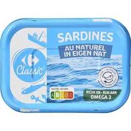 CARREFOUR CLASSIC' Sardines au naturel 95g