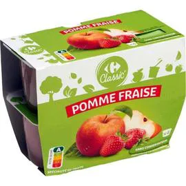 CARREFOUR CLASSIC' Compote pomme fraise 4x100g
