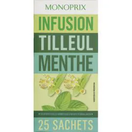 MONOPRIX Infusion tilleul menthe 40g