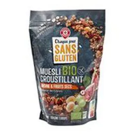MARQUE REPÈRE, CHAQUE JOUR SANS GLUTEN Muesli Croustillant fruit sec bio 375g