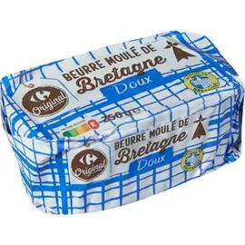 CARREFOUR ORIGINAL Beurre moulé de Bretagne doux 250g