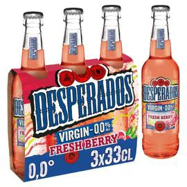 DESPERADOS Bière aromatisée framboise et zeste de citron sans alcool virgin 3x33cl