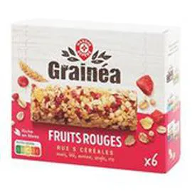 MARQUE REPÈRE, GRAINÉA Barre de céréales Grainea Fruits rouges 126g