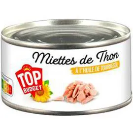 TOP BUDGET Miettes de thon à l'huile de tournesol 104g
