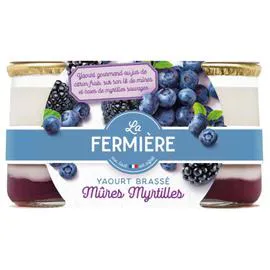 LA FERMIÈRE Yaourt brassé Mûres Myrtilles 2x160g