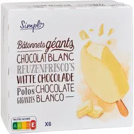 CARREFOUR SIMPL Glaces chocolat blanc SIMPL 6x80,5g
