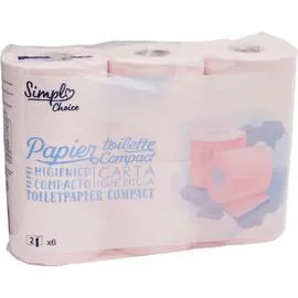 CARREFOUR SIMPL Papier toilette compact x6