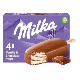MILKA Glace bâtonnet vanille chocolat 260g