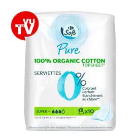 CARREFOUR SOFT Serviettes hygiéniques Super+ x10