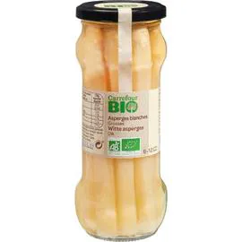 CARREFOUR BIO Asperges bio blanches grosses 210g