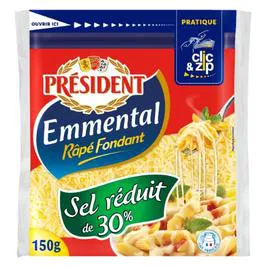 PRÉSIDENT Emmental rapé, sel réduit 150g
