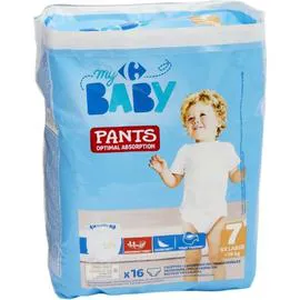 CARREFOUR BABY Couches taille 7 XXLarge : +18 kg Pants x16