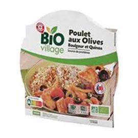 MARQUE REPÈRE, BIO VILLAGE Plats Bio Poulet Village Olives, boulgour quinoa 300g